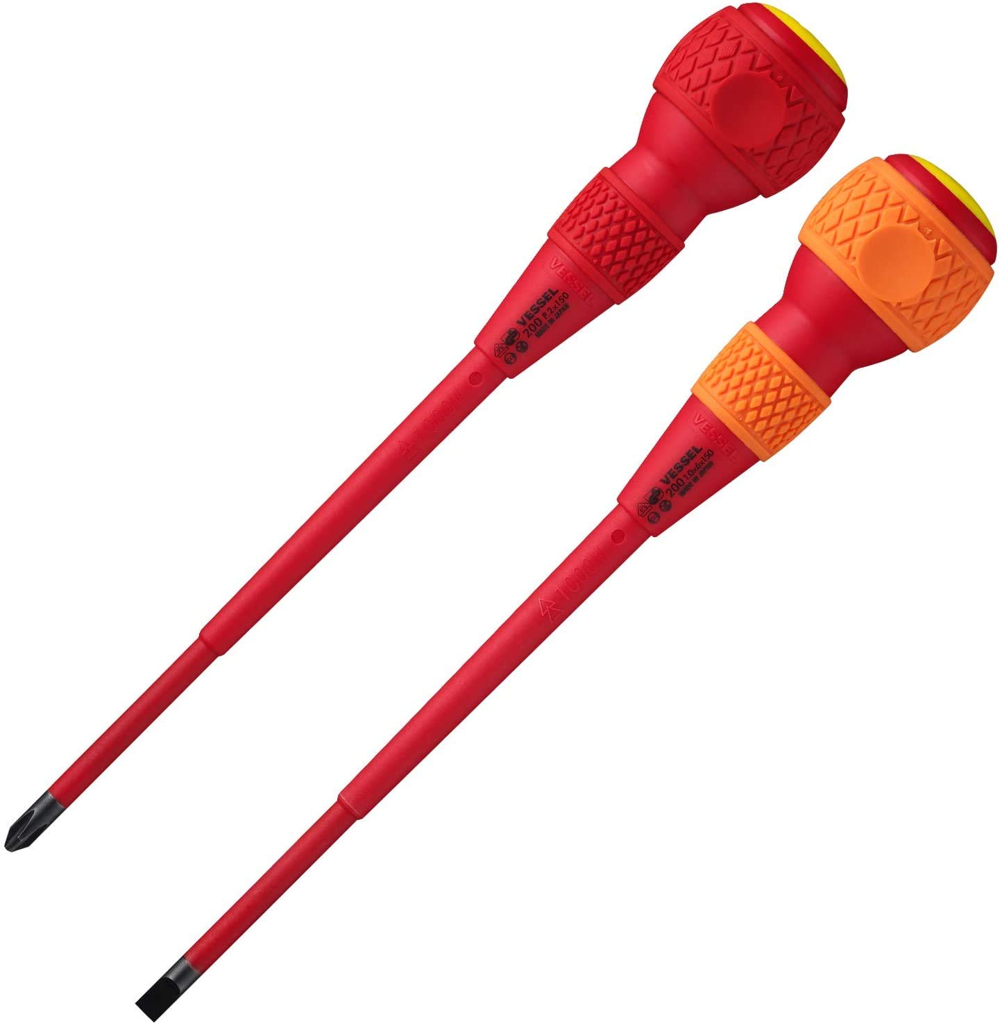 

VESSEL Ball Grip Insulated Driver Set of 2 x 150 x 150 +2 / -6 202PS-2