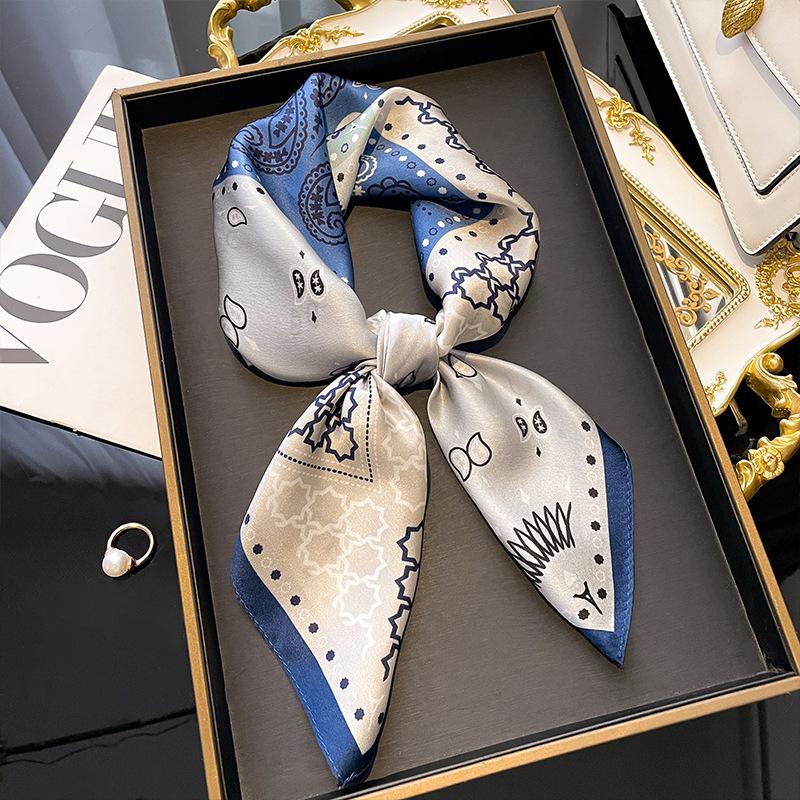 Hangzhou Silk 100% Mulberry Silk Silk Scarf Geometric Cashew Silk Scarf Women s 66cm Square Scarf Small Scarf Shawl 60-80cm
