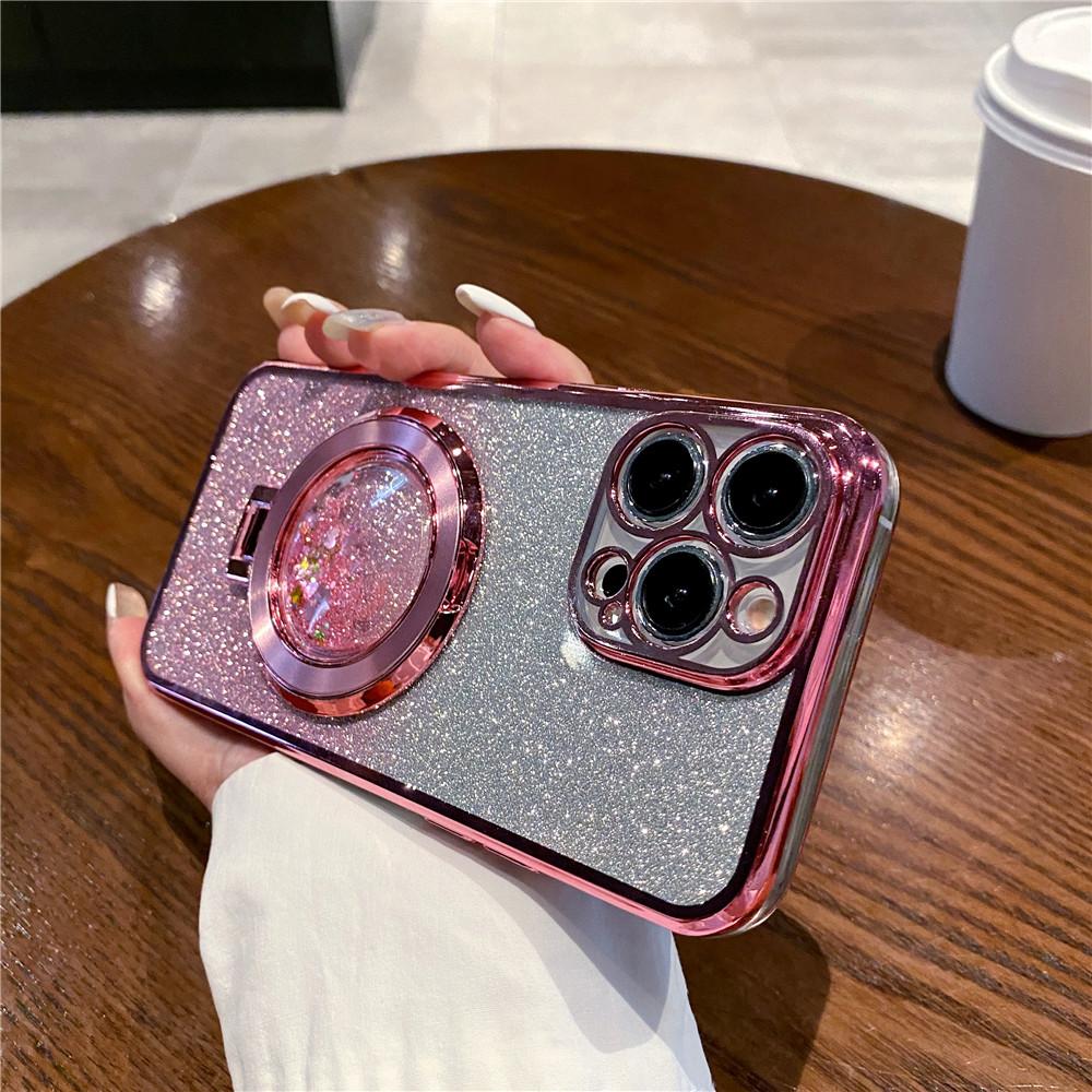 Glitter Quicksand Bracket Case For Huawei P30 Lite P40 P50 Pro P Smart 2021 Mate 60 Pro Ring Holder Stand Gradient Bling Cover