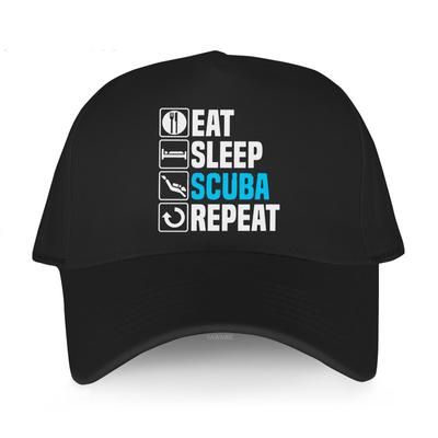 Verstellbare Mütze für Herren und Erwachsene, lustiges Essen, Schlafen, Tauchen, Baumwolle, Outdoor-Golfkappe, Neuheit, Designer-Taucher-Grafik-Baseballkappen