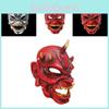 Livfullt Röd Och Vit Hanryu Demon Ansiktsmask Tillverkad Av Hållbart Harts För Temafester