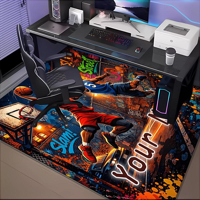 1PC Custom Name Street Basketball Dreams Theme Floor Mat Ideal for Living Room, Game Rooms, Office, Bedroom,Floor Mat Playful Design57