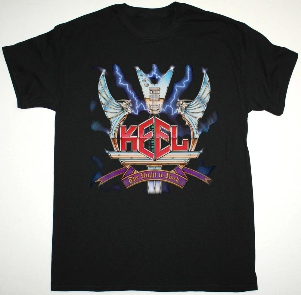 

KEEL Band THE RIGHT TO ROCK Cotton Black All Size Shirt For Men Unisex T-Shirt XXL