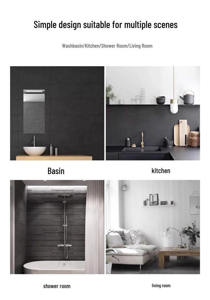 Gunmetal Gray Wall-Mounted Bathroom Shelf - 304 Stainless Steel Vanity Mirror Front Storage Rack