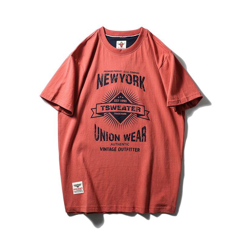 Trade Export to Domestic Sales American Retro Printed Pure Cotton Trendy Brand Short-Sleeved T-Shirt Men's Summer Base Layer Men's Clothing T-Shirt