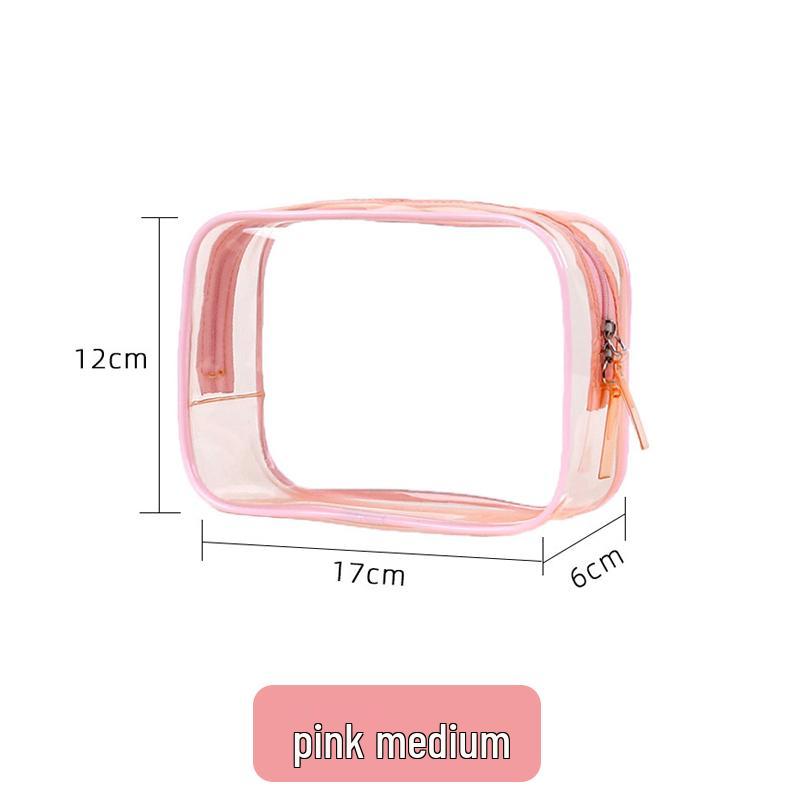 Large Capacity Waterproof Transparent Makeup Bag - Portable Toiletry Organizer for Travel