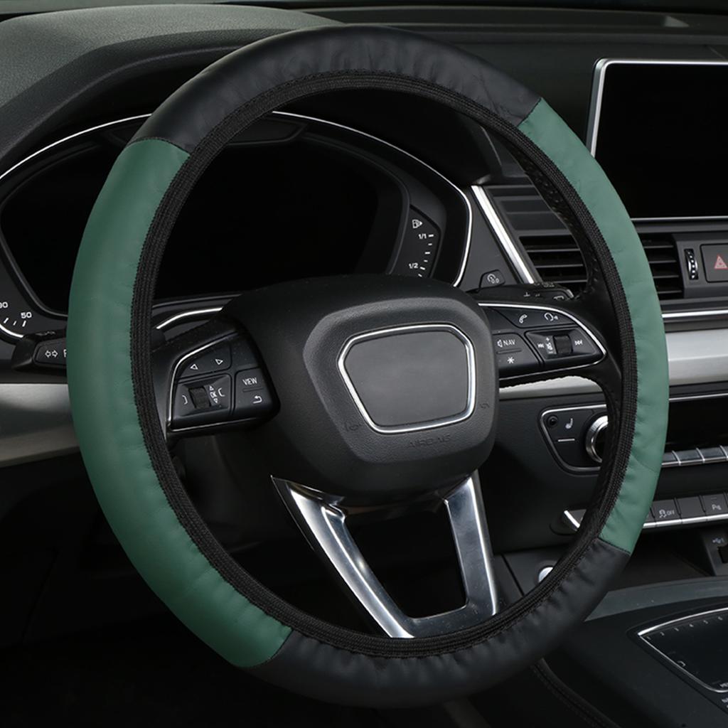 Car Steering Wheel Cover No Inner Ring Anti-Slip PU Leather Steering Wheel Cover - Sport Style Auto Interior Styling Accessory