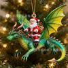 New Resin Three-dimensional Statue Santa Claus Riding a Dragon Day Giving Gifts Festive Atmosphere Pendant Decoration