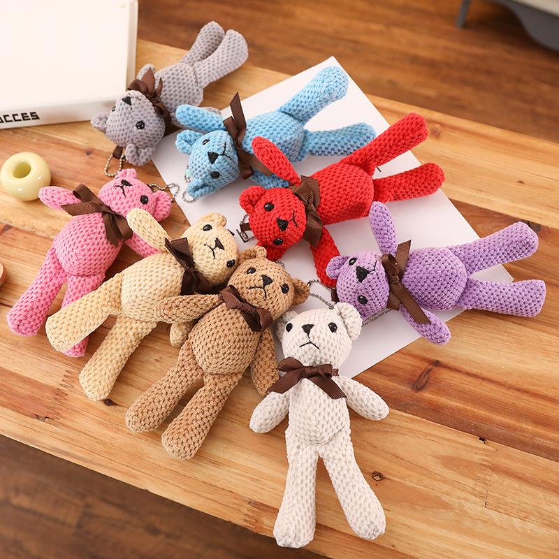 Bear Keychain Bag Pendant Plush Toy Teddy Bear Car Key Chain Bag Pendant Birthday Gift Female