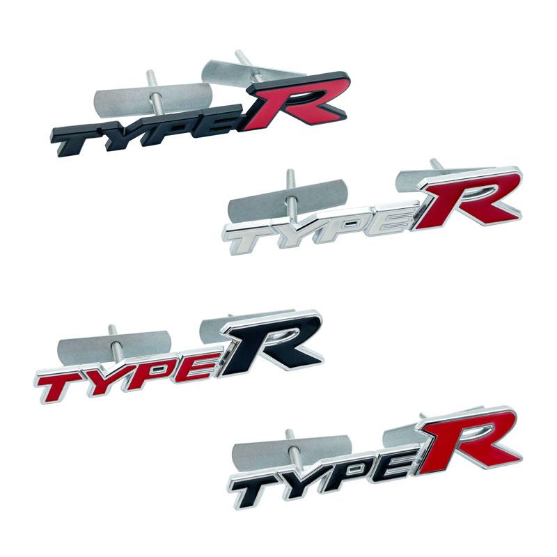 3D Metal Car StickerType R Typer Logo Front Grille Emblem Trunk Rear Stickers Badge For Honda TYPER Civic XR-V HR-V Accord