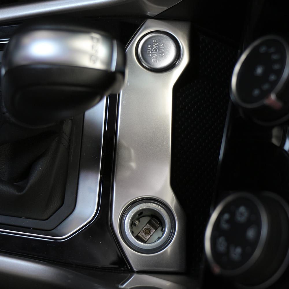 For Volkswagen VW T-Roc TROC 2018-2025 Cigar Lighter Panel Trim USB Power Charge Cover Stainless Steel Trim Sticker Accessories