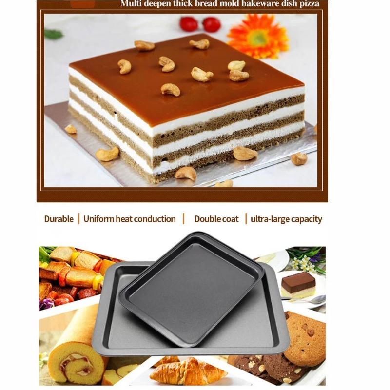 Rectangle Baking Pan Cookie Biscuit Pastry Stainless Steel Baking Oven Tray with Non-Stick Coating for Home and Professional Use