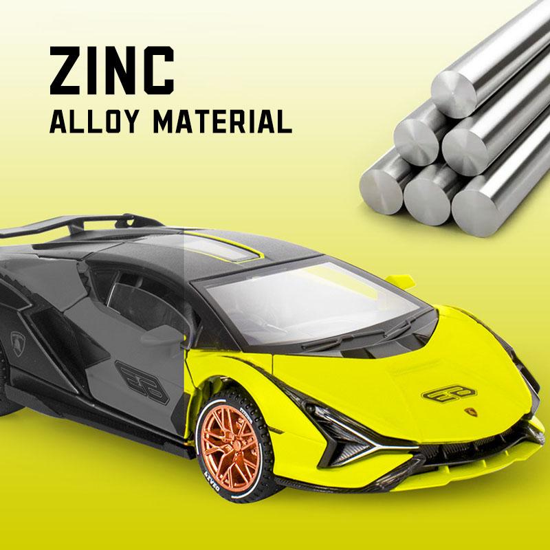 1:32 Scale Lambo Sian Alloy Car Model, with Light & Sound Effect Diecast Car Toys for Boy Birthday Gift Kids Toys Car Collection