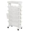 Movable Bookshelf 6 Tier Large Capacity Thickened Multifunctional Rolling Book Rack for Deskside Living Room