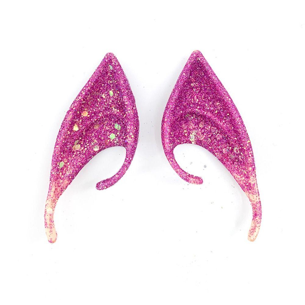 Ear Cuff Jewelry Glitter Latex Ears Women Cosplay Accessories Angel Elf Ears Imitation Makeup Props