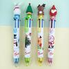 Creative Christmas 6-Color Ballpoint Pen with Cartoon Santa Claus - Ideal for Holiday Journaling and Student Prizes.
