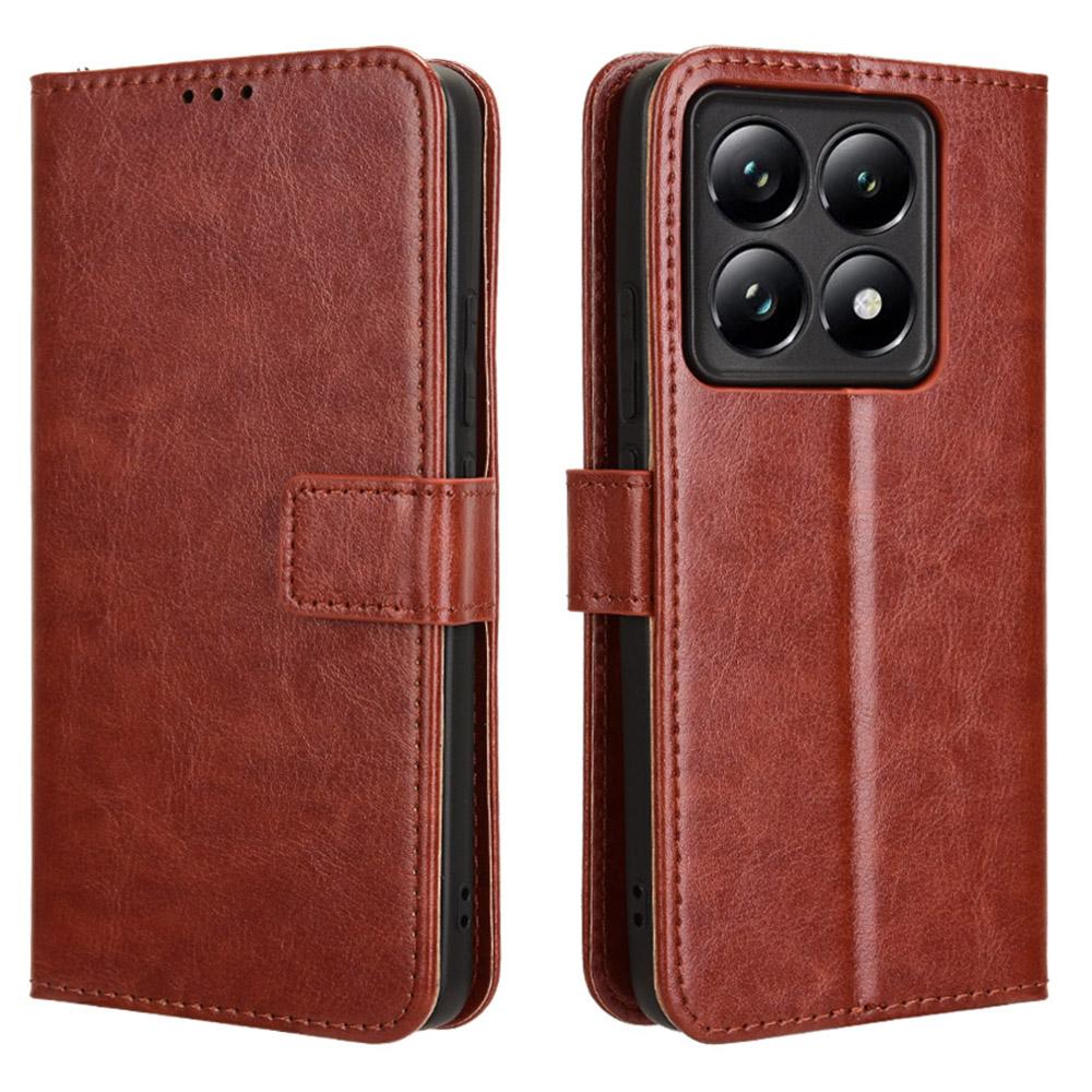 Für Xiaomi 14T Hülle Crazy Horse Textur PU Leder Handy Brieftaschenhülle