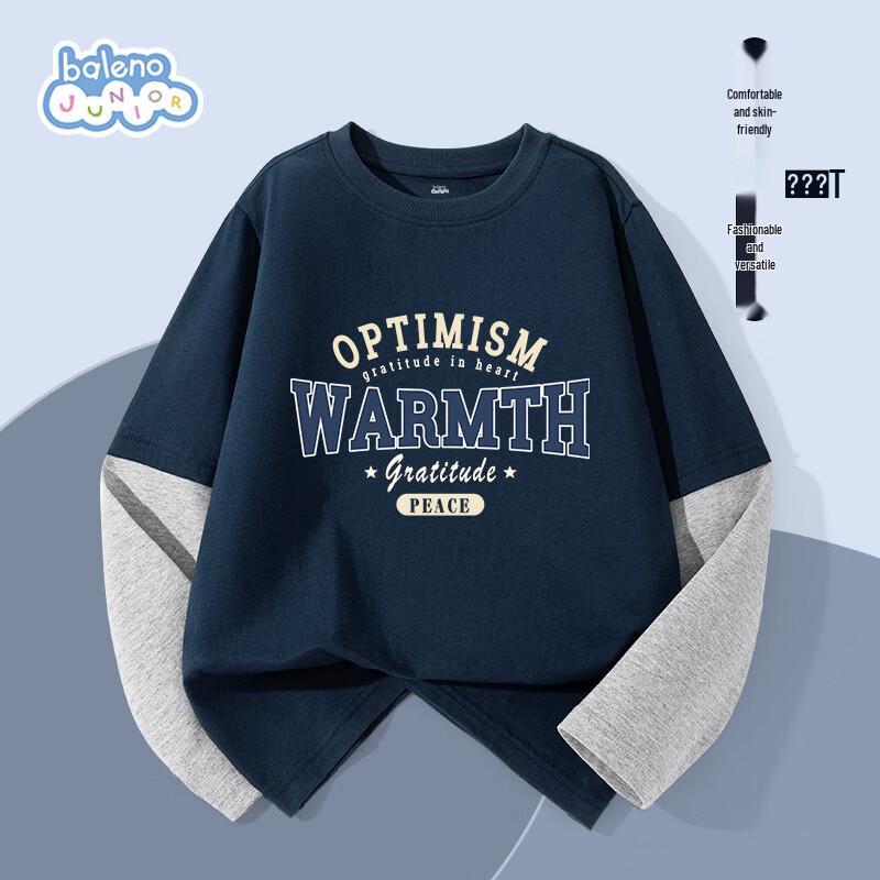 Baleno Boys  2026 Spring Fake Two-Piece Long Sleeve T-Shirt