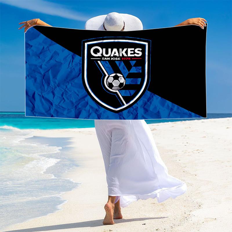 San Jose Earthquakes Print Beach Towel, Large Soft Quick Dry Towel for Beach Camping Swimming