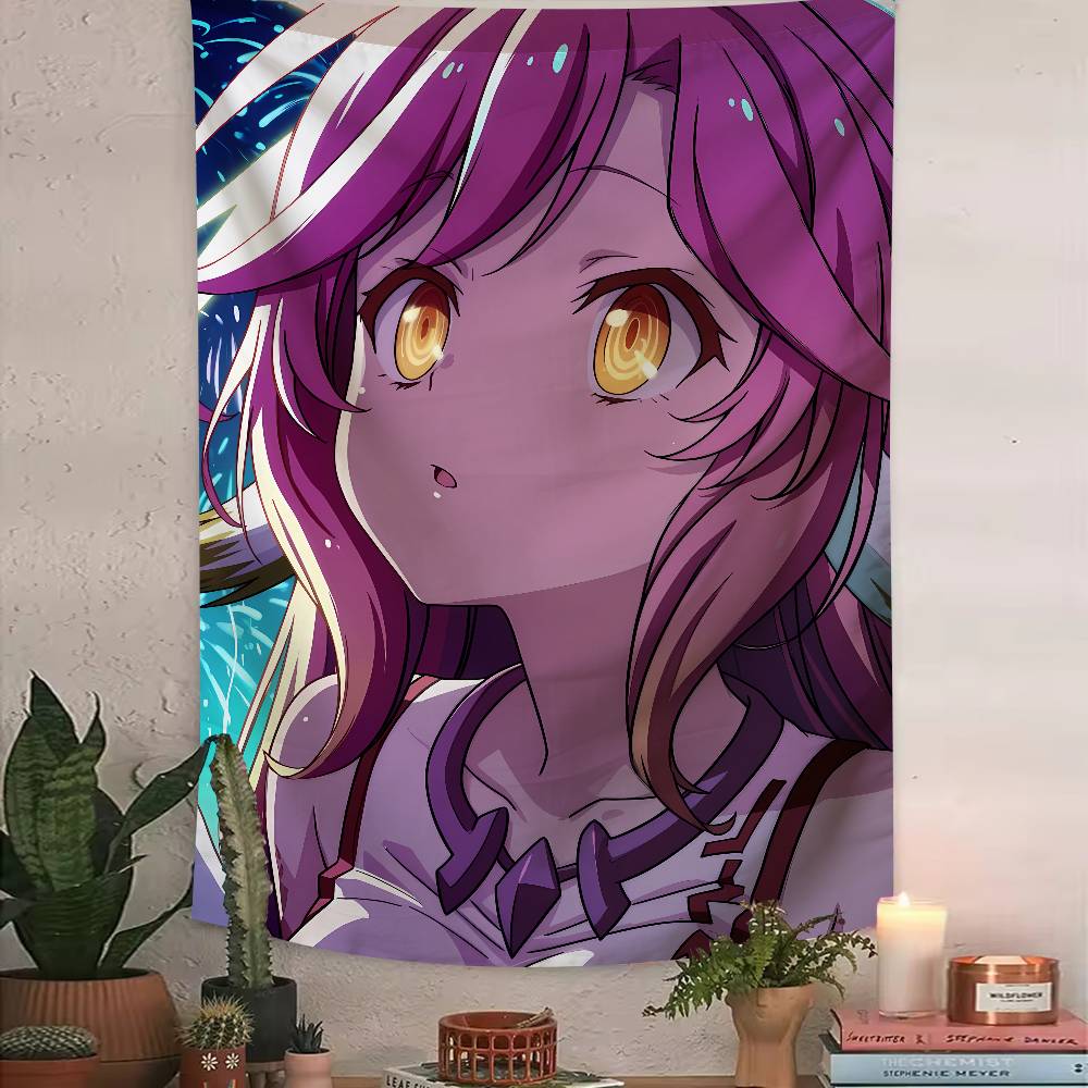 Anime No Game No Life Tapestry Bohemian Tarot Hippie Wall Hanging Dorm Kawaii Shiro Girl LARGE Wall Art for Bedroom Living Room