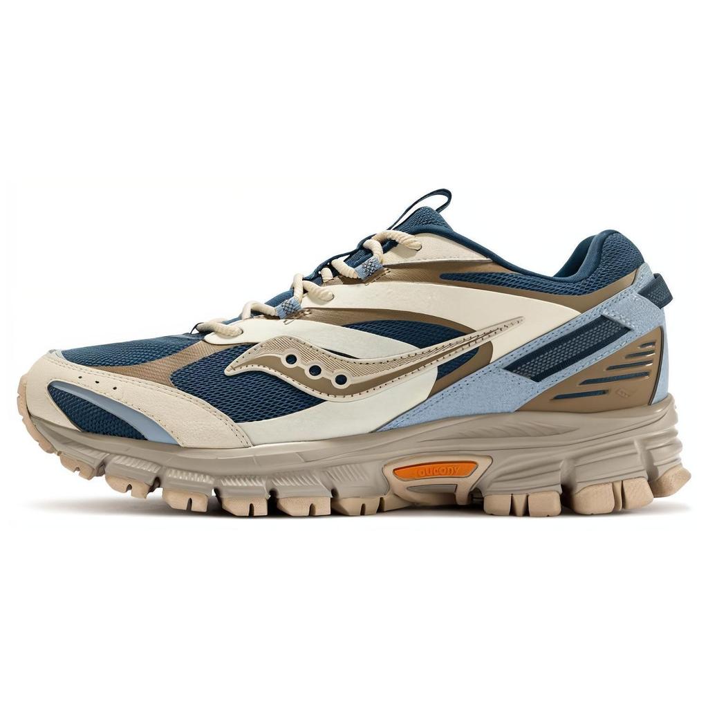 Saucony Cohesion 2KTR Mesh Fabric Synthetic Leather TPU Cushioning Sports Shoes Unisex Sneakers Blue Yellow S79031-4