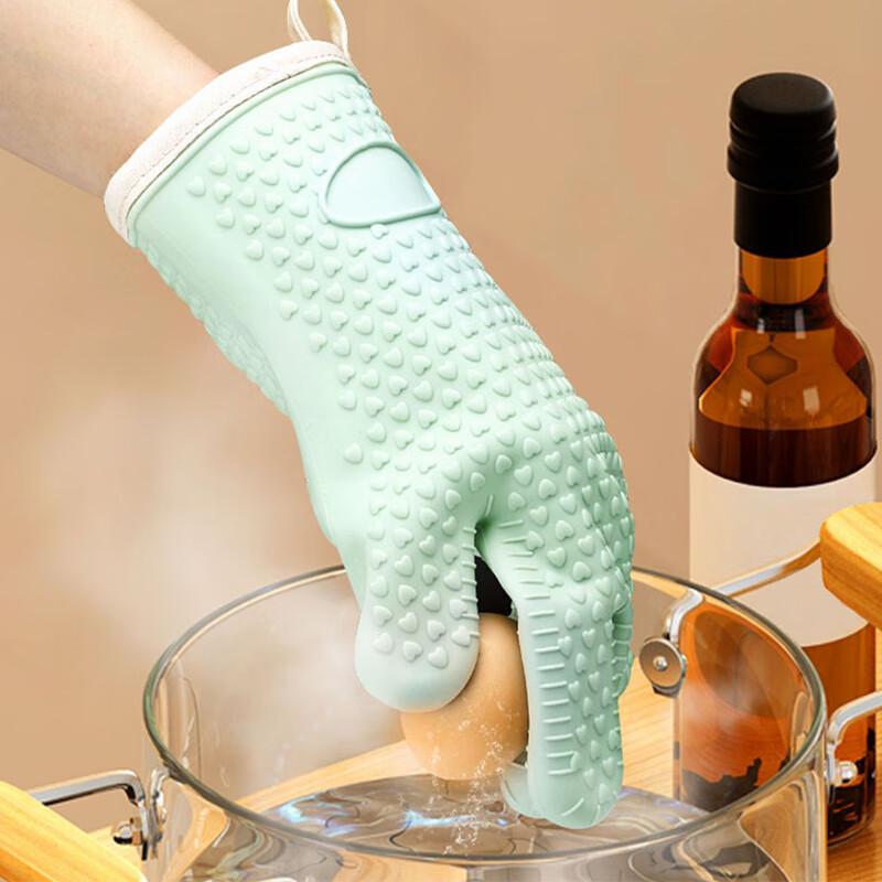 Jekero Five-Finger Thick Heat-Resistant Gloves, Insulated Anti-Scalding Gloves, for Kitchen, Microwave Oven, Baking, Oven-Specific, Thickened Non-Slip