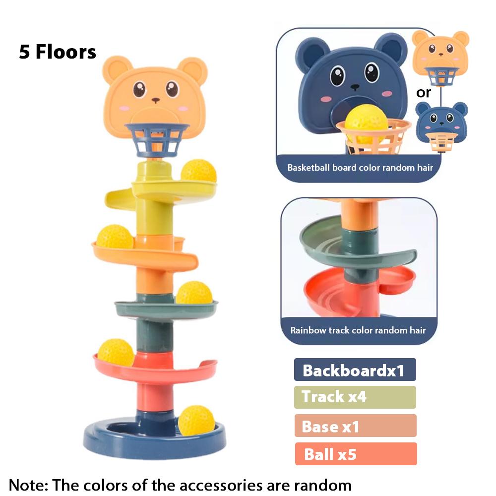 

5/7 Layes Track Rolling Ball Pile Tower Early Educational Toy for Babies Rotating Track Educational Stacking Toy for Kids Gift