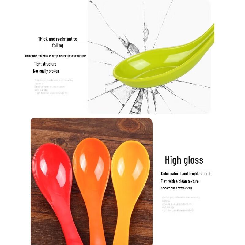 MOLUONA A5 Melamine Long-Handled Soup Spoons, 40-Pack