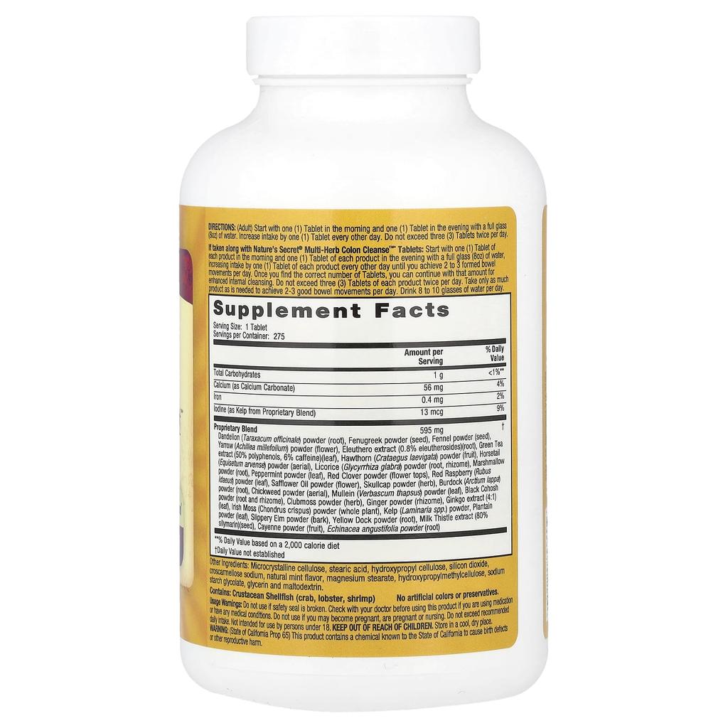 Nature's Secret Multi-Herb Digestion & Detox Support™, 275 Tablets