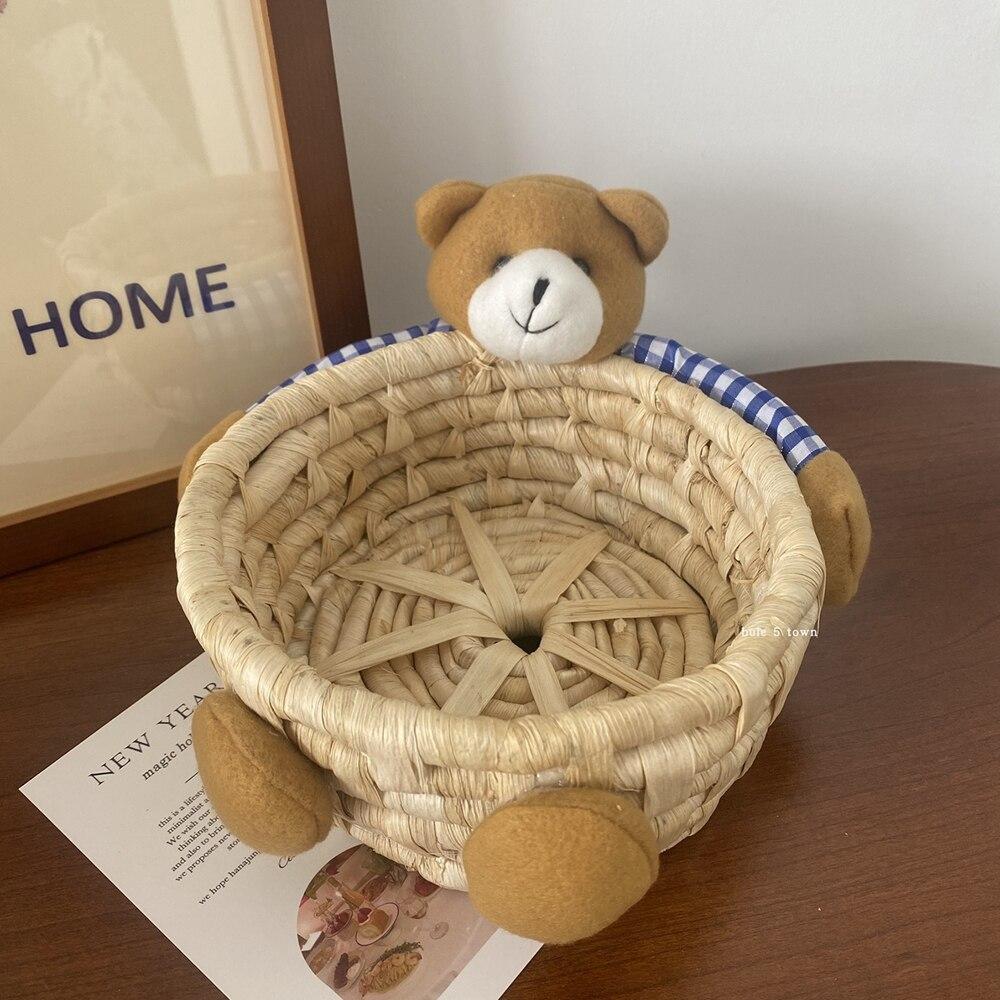 Handgewebter Aufbewahrungskorb, Speisekammerkorb, Aufbewahrungsorganisator, Aufbewahrungskorb für Kinderspielzeug, Kleinigkeiten, Weidenkorb, Oster-Süßigkeits-Aufbewahrungskorb