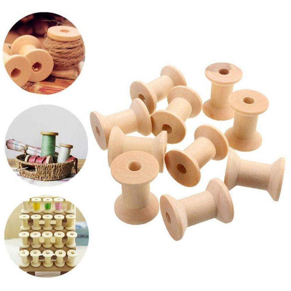 Natural Color Wooden Thread Wire Empty Household Shuttle Core Sewing Tools Spools Bobbin