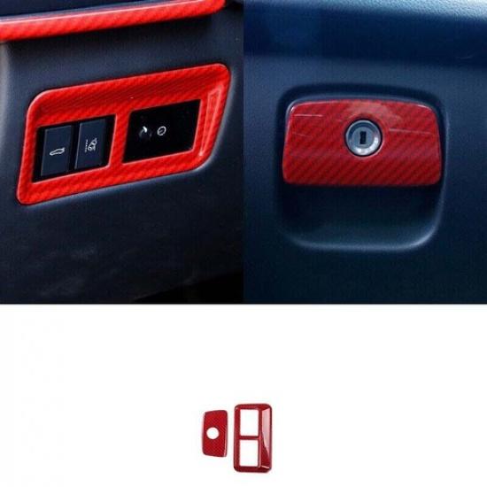F-pace 17-20 Carbon Fiber Driver s Side Dash Control Frame 2X For Jaguar Red