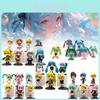Adorable Q Version Hatsune Miku Figure Collectible Pvc Doll Anime Style Model