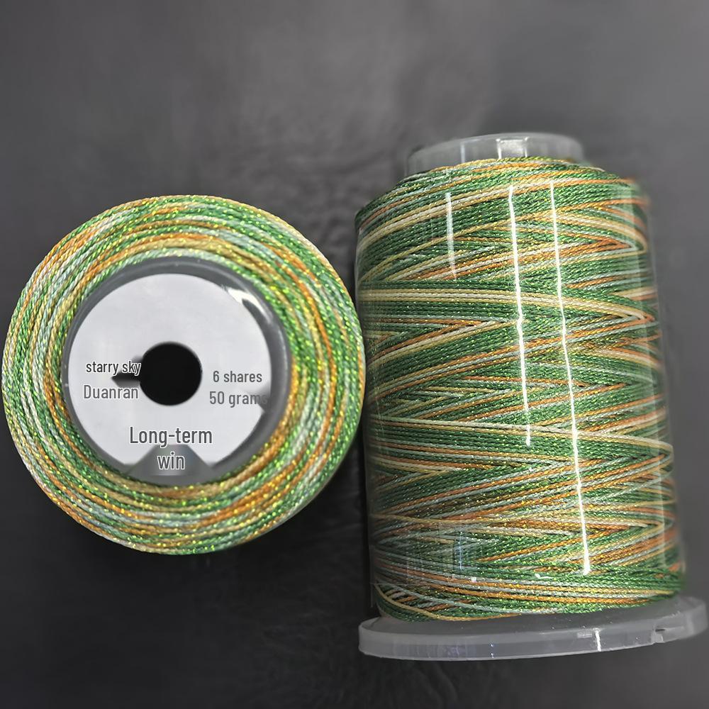 Starry Sky Gradient Yarn: 6-Strand Purple Illusion Tassel for DIY Bracelet & Handmade Weaving Accessories.