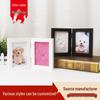 Solid Wood Pet Paw Print Ink Pad Photo Frame Memorial Ornament