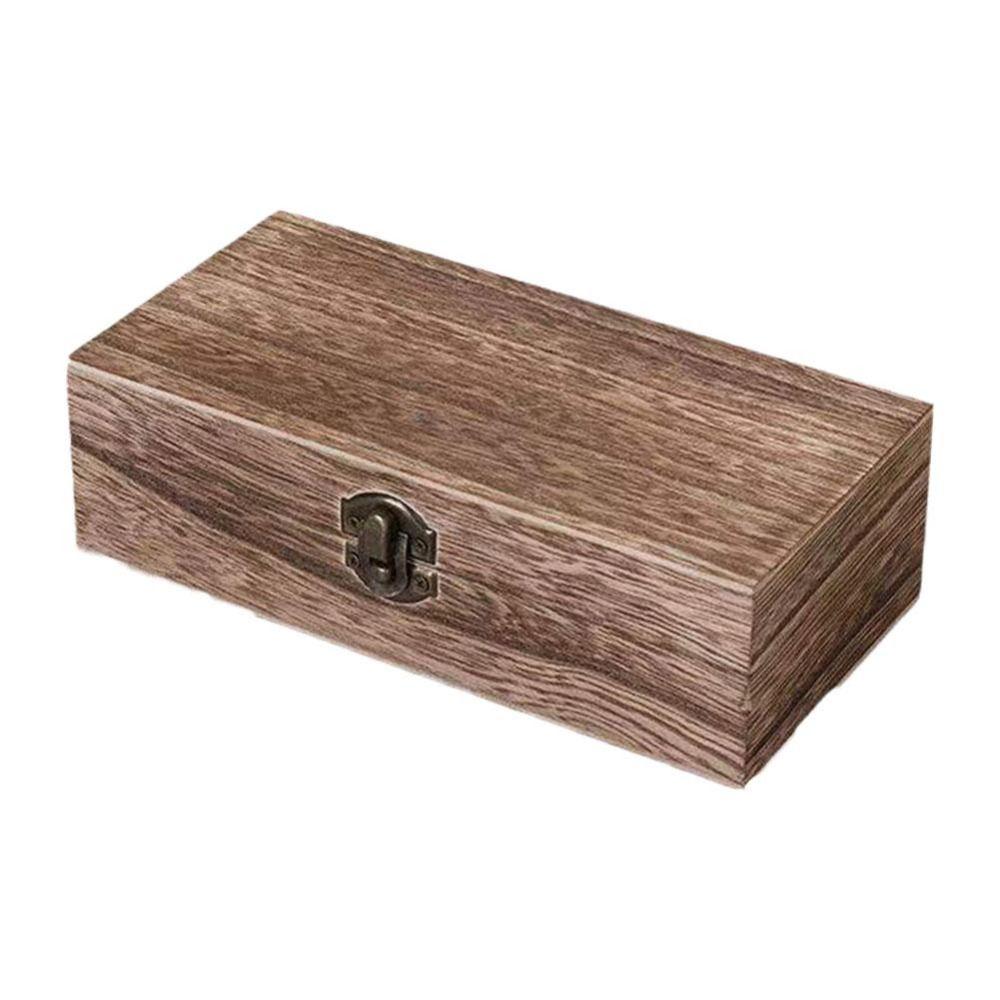 Vintage Gift Packaging Boxes Flip Lid Pine Treasure Chest Storage Rectangular Wooden Box