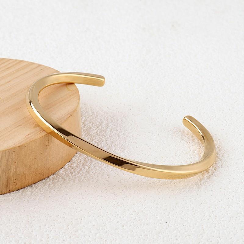 Waterproof C-shaped Twisted Open Bangle&Bracelet for Women Classic OL Couple Bangle Party Jewelry Gifts