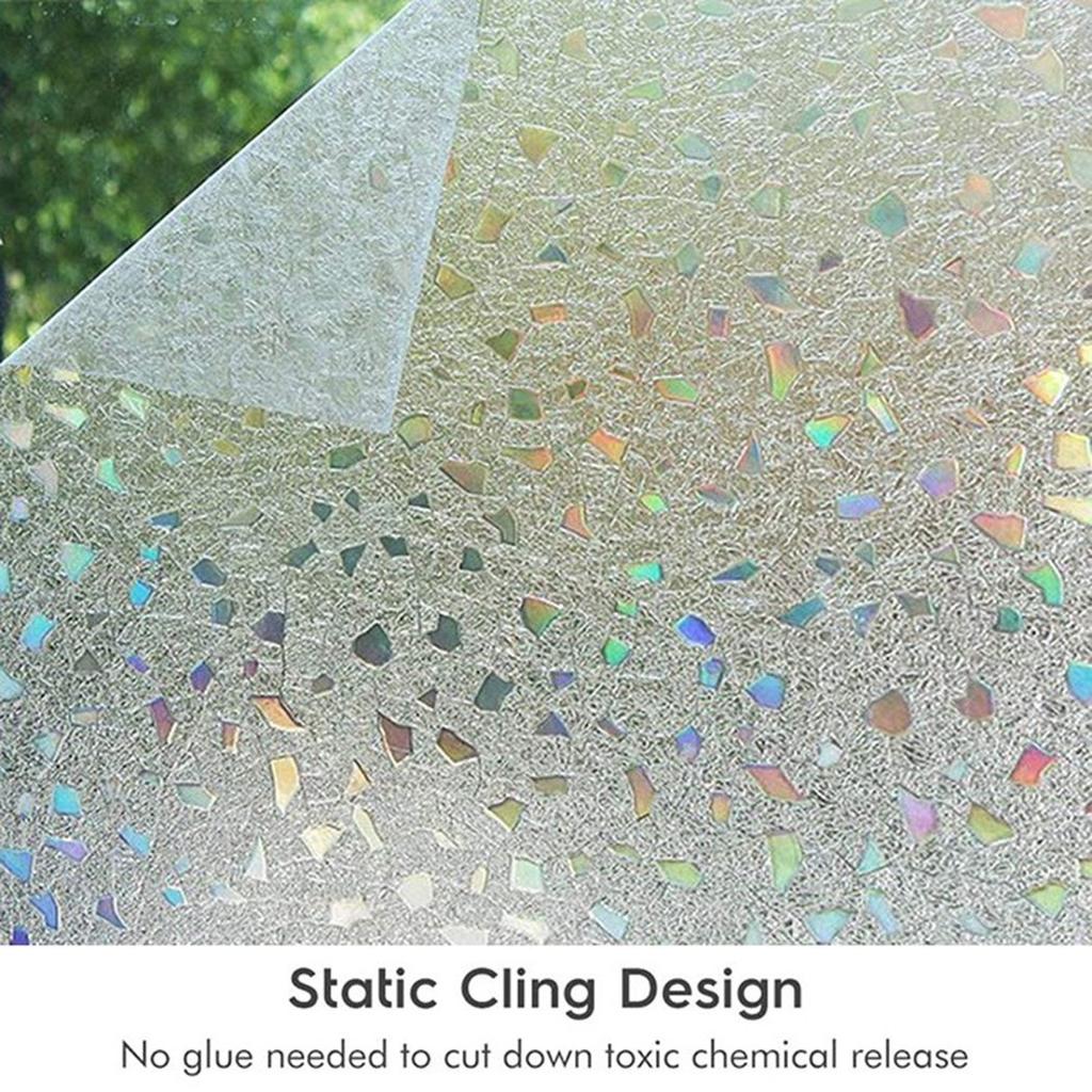 3D Static Cling Frosted Flower Glass Door Film Privacy Sticker Home-Decor
