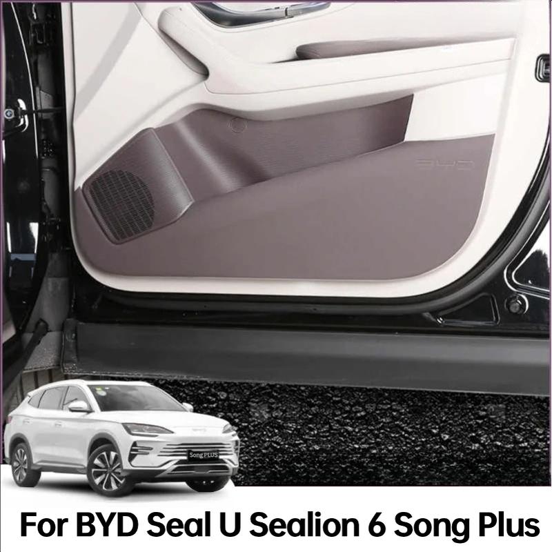 For BYD Song Plus DMI Seal U Sealion 6 Car Leather Anti Kick Pad Protects Car Door Panels Prevents Dirt Interior Modification