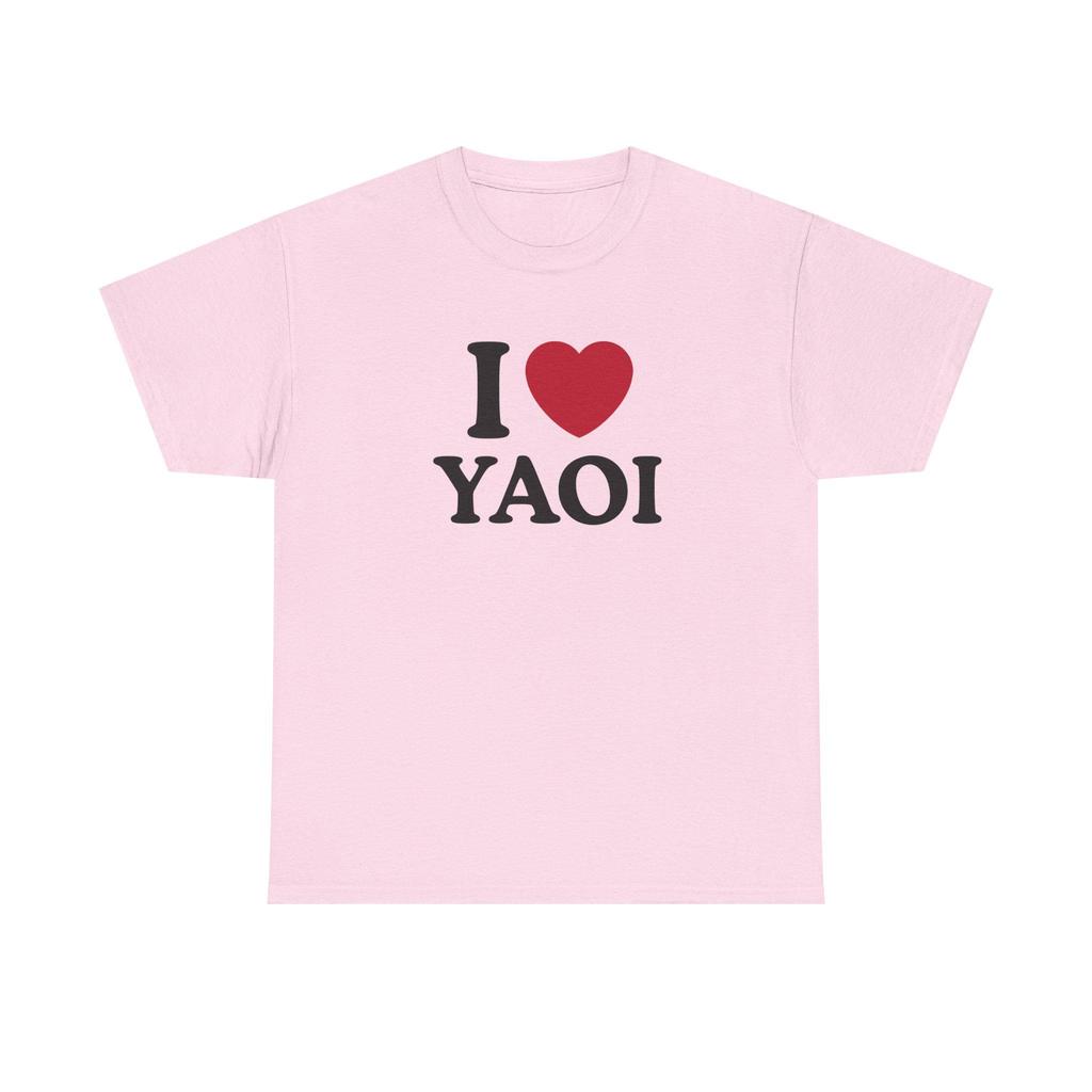 Men I Love Yaoi T-shirs BL Loose Prue Cotton Graphic Print TShirt for Men Women Round Neck Short Sleeved T-shirt Top