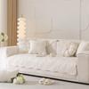 Copridivano in Peluche Spesso Antiscivolo Invernale Cuscino Color Crema Francese Tessuto Morbido Caldo tipo Asciugamano per Soggiorno