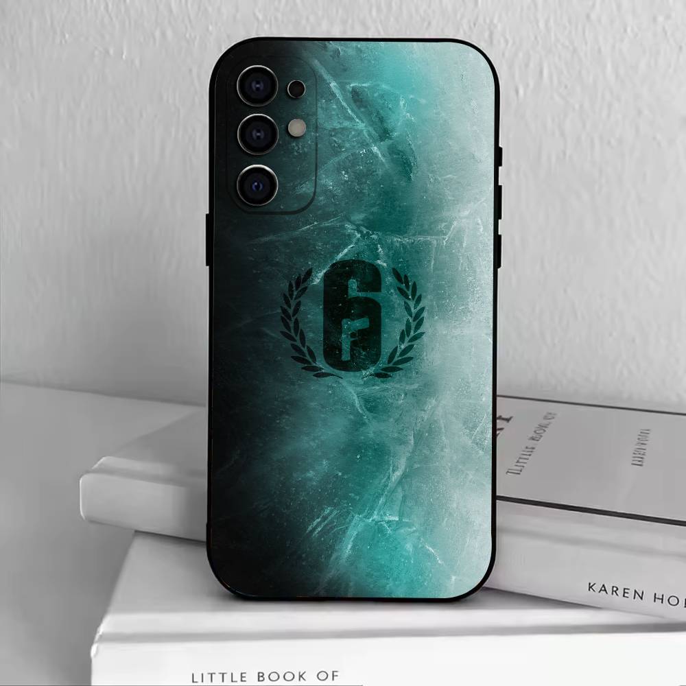 R6 Black Ice Rainbow Phone Case For Samsung S25,S24,S21,S22,S23,S30,Ultra,S20,Plus,Fe,Lite,Note,10,Black Cover