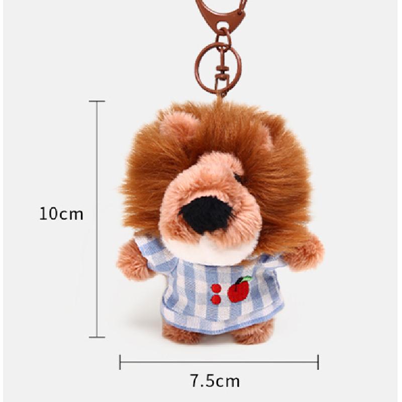 Plaid Pajamas Cute Nien Lion Cartoon Plush Toy Pendant  Keychain For Gift