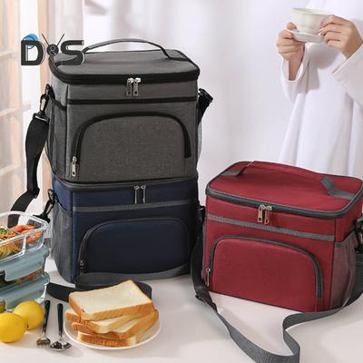 Bolsa térmica para almoço à prova de vazamentos, bolsa térmica para almoço com vários bolsos, grande capacidade, fecho de zíper, bolsa para almoço com alça