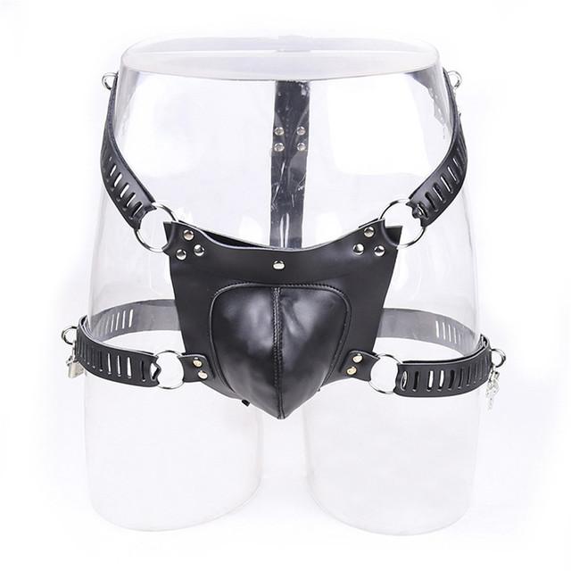 Male Chastity Pants Sexy Lingerie Panties Harness Leather Thong Underwear Bdsm Bondage Restraint Erotic Sex Toys for Women Men