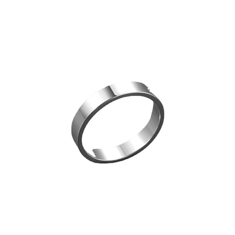 Ring - Men's Trendy Single Ring with Closed Mouth, Simple and Unique Plain Ring, Smooth Surface, Cool Style, Open Mouth, Men's Index Finger Ring