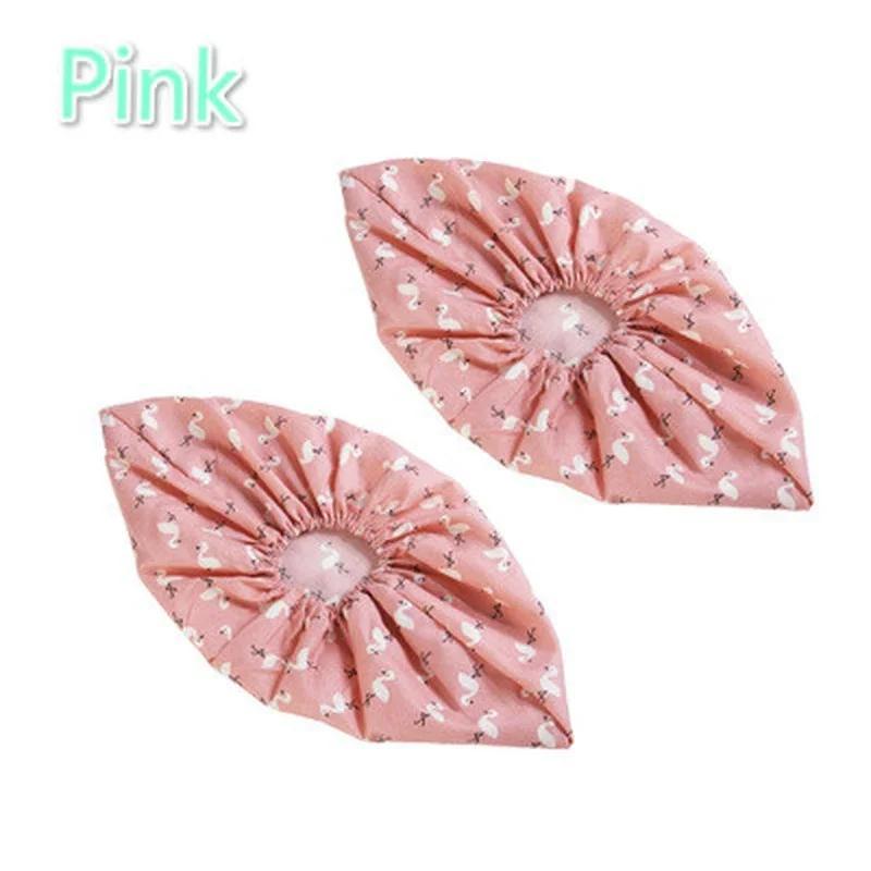 

1 Pair Home Washable Elastic Adult Dustproof Cloth Shoe Covers Indoor Use Student Computer Rooms Cafes Fabric Foot Covers рожевий