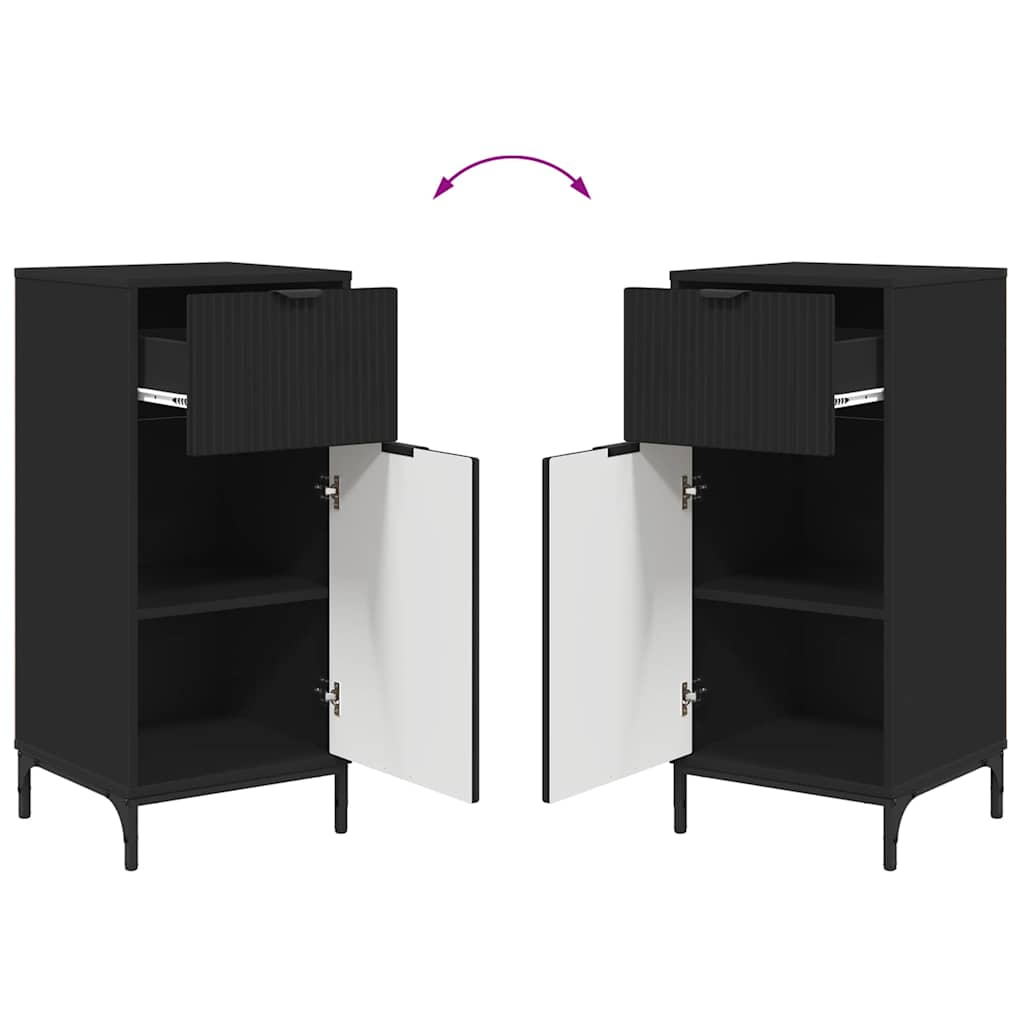 Bathroom Cabinet with Drawers Black 39.5 x 36 x 88 cm