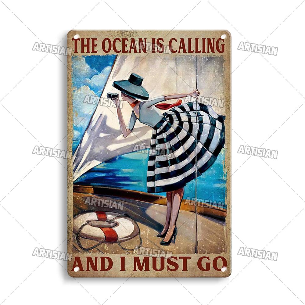 Artisian Swimming Metal Poster Diving Tin Sign Sport Decorative Plaque Ocean Wall Decor Garage Bar Pub Club Hotel Cafe Kitchen