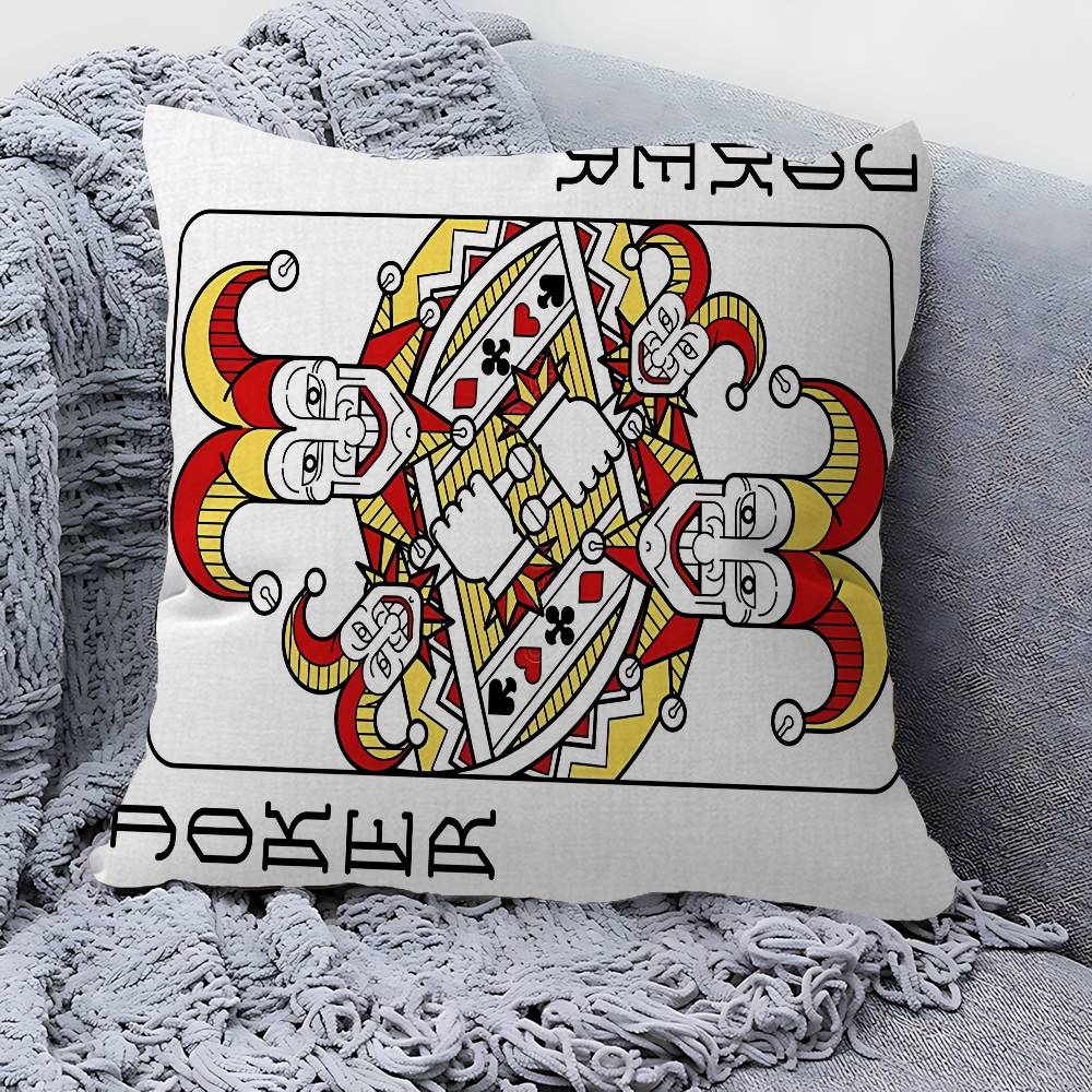 Poker Pattern Game Maple Design Cushion Cover Happy Autumn Harvest decor Holiday Decorati Pillow Cover